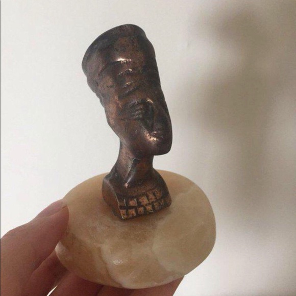 Vintage brass Nefertiti statue